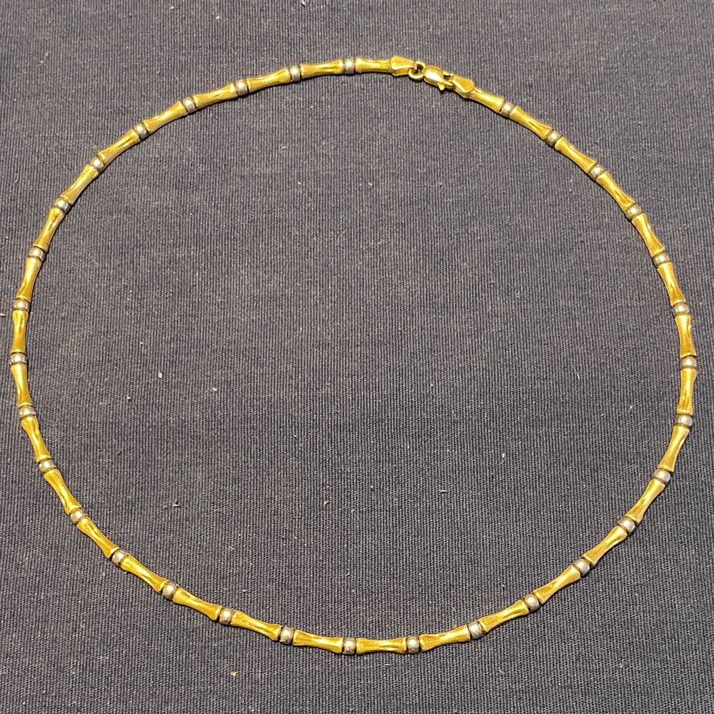 AU 14K Gold and Silver Choker Necklace